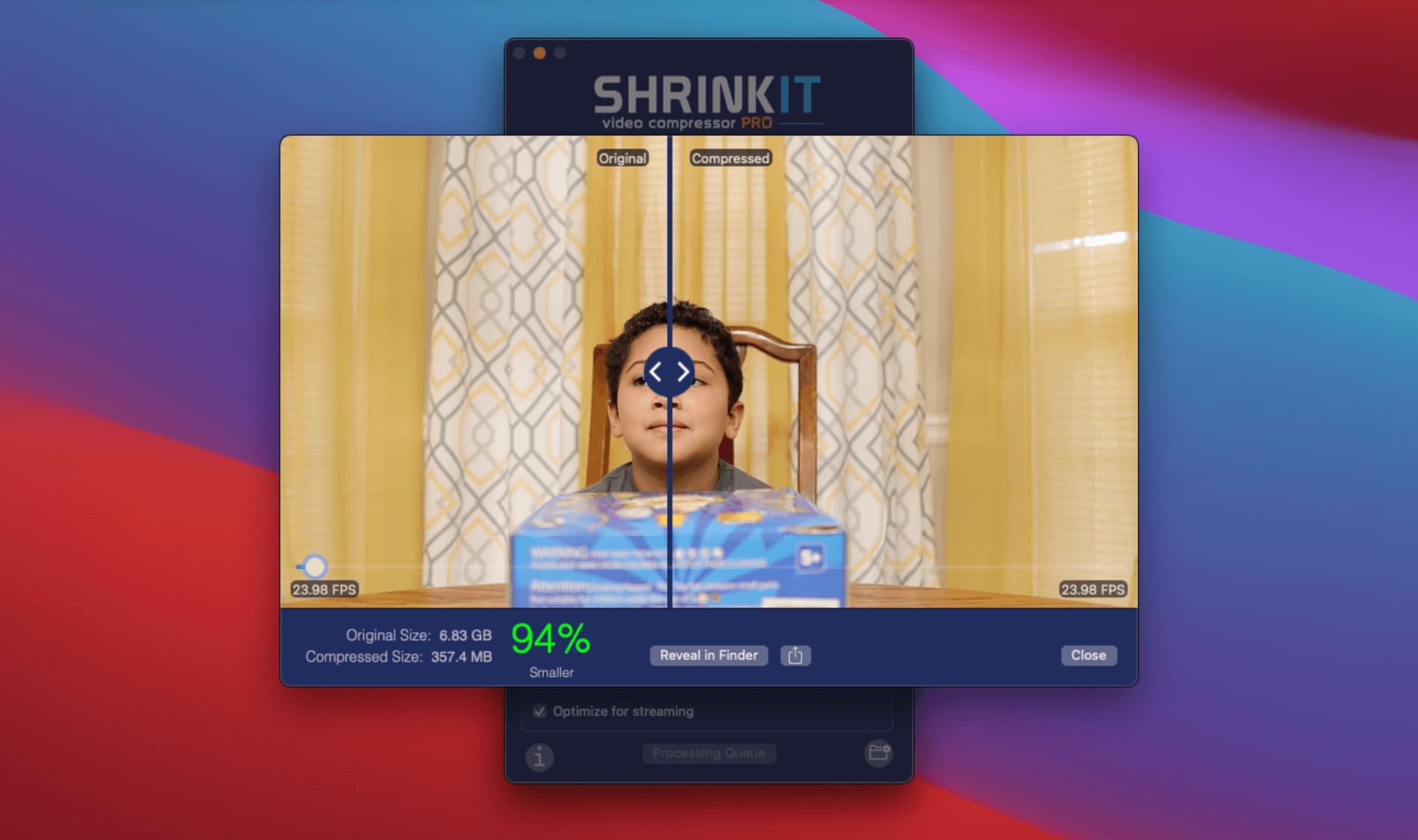 ShrinkIt comparison tool interface